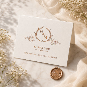 Charlotte Heirloom Letterpress Wedding Thank You Card