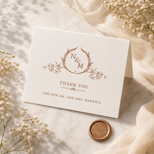 Charlotte Heirloom Letterpress Wedding Thank You Card