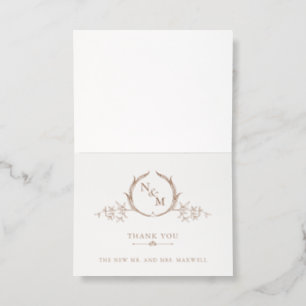 Charlotte Heirloom Letterpress Wedding Thank You Card