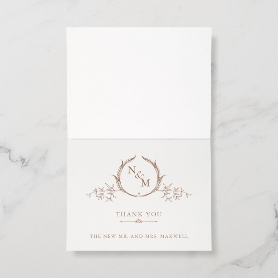 Charlotte Heirloom Letterpress Wedding Thank You Card