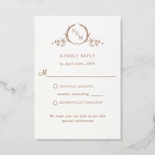 Charlotte Heirloom Monogram Letterpress RSVP Card