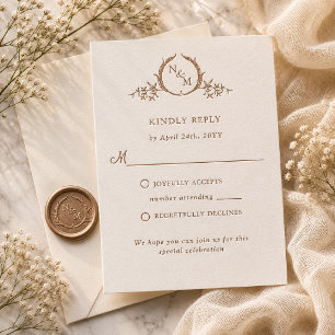Charlotte Heirloom Monogram Letterpress RSVP Card