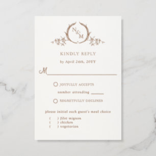 Charlotte Heirloom with Meal Choices Letterpress RSVP Cards