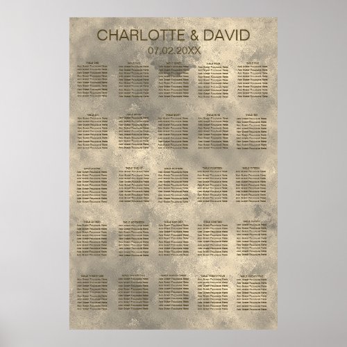 Charlotte Light Gold Elegant XL Wedd Seat Chart