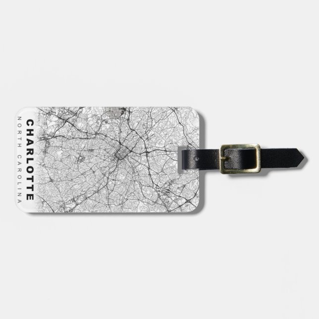 Charlotte Map Luggage Tag (Front Horizontal)
