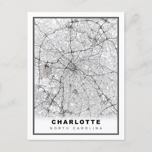 Charlotte Map Postcard