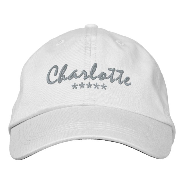 Charlotte Name Embroidered Baseball Cap (Front)