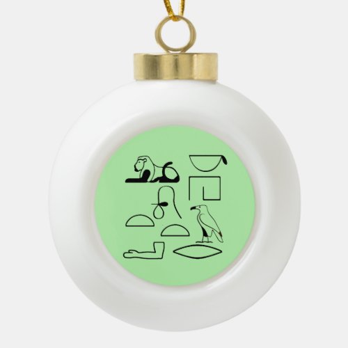 Charlotte Name in Hieroglyphs symbols of Egy Ceramic Ball Christmas Ornament