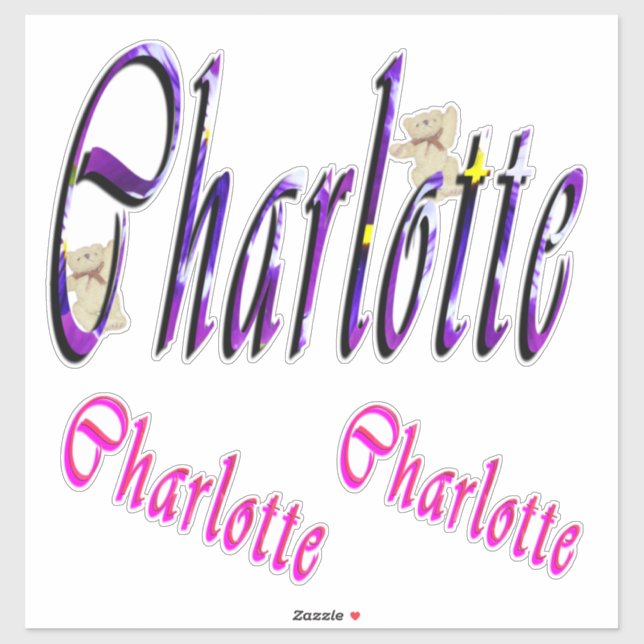 Charlotte Name Logos, Sticker (Sheet)
