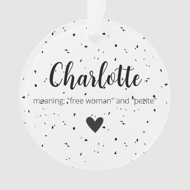 Charlotte Name Meaning Girls Womens Minimal Modern Ornament (Front)