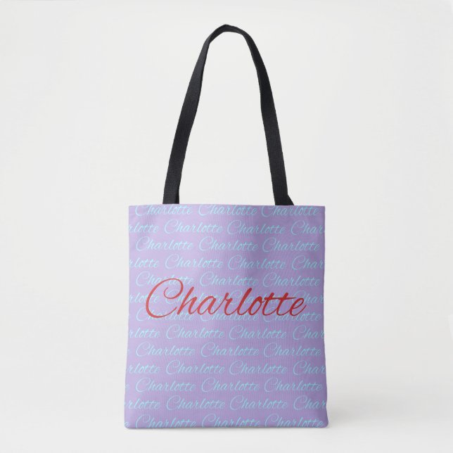 Charlotte Name Pattern Design Tote Bag (Front)