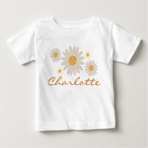 Charlotte name reveal retro daisy boho flower baby T-Shirt