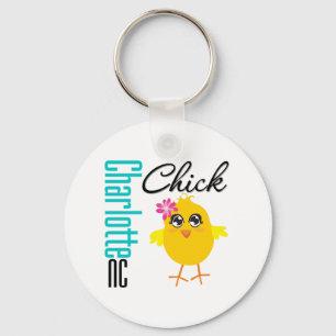 Charlotte NC Chick Keychain