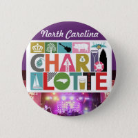 Charlotte NC North Carolina Round Magnet