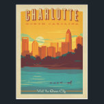 Charlotte, NC Postcard<br><div class="desc">Anderson Design Group is an award-winning illustration and design firm in Nashville, Tennessee. Founder Joel Anderson directs a team of talented artists to create original poster art that looks like classic vintage advertising prints from the 1920s to the 1960s.</div>