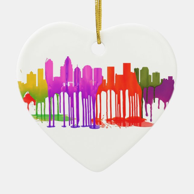 CHARLOTTE NC PUDDLES - CERAMIC ORNAMENT (Front)