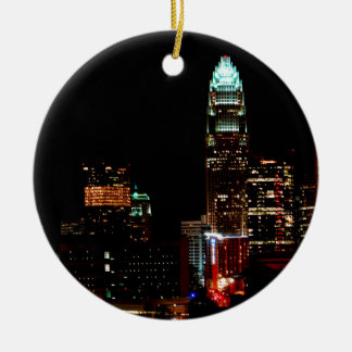 Charlotte NC Skyline Ceramic Ornament