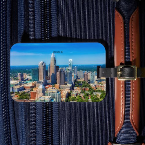 Charlotte NC skyline photograph Luggage Tag