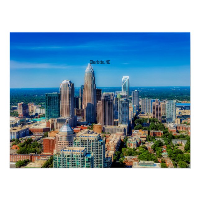 Charlotte, NC skyline photograph Poster (Front)