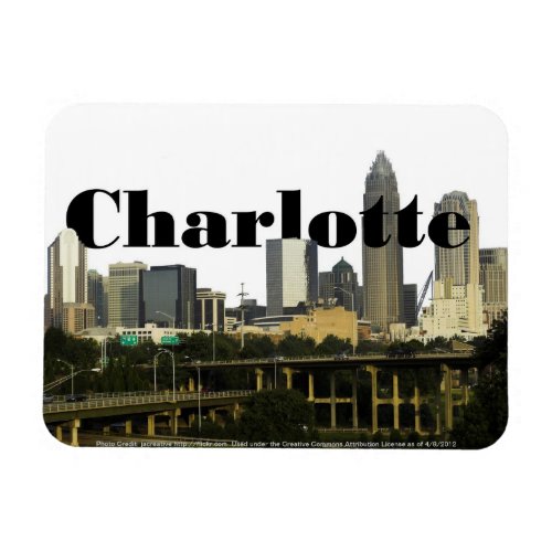 Charlotte NC Skyline with Charlotte in the Sky Magnet