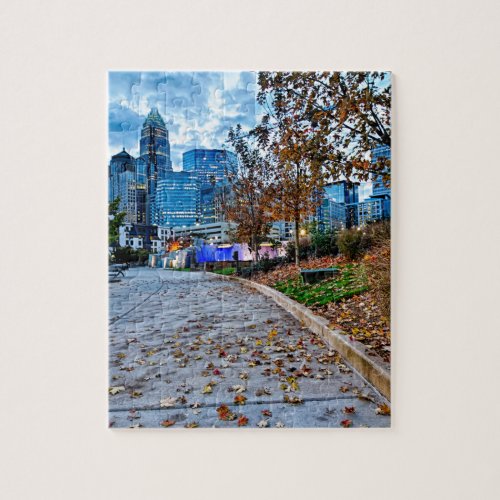 charlotte north carolina autumn season city skylin jigsaw puzzle