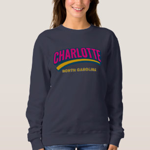 Charlotte North Carolina Bold City Design – Retro  Sweatshirt