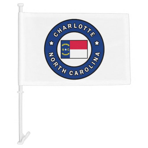 Charlotte North Carolina Car Flag