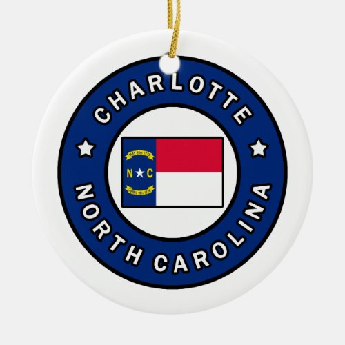 Charlotte North Carolina Ceramic Ornament