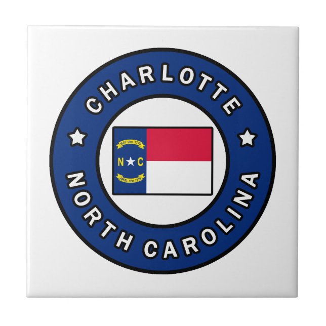 Charlotte North Carolina Ceramic Tile (Front)