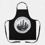 Charlotte North Carolina Circular Badge Illustrati Apron
