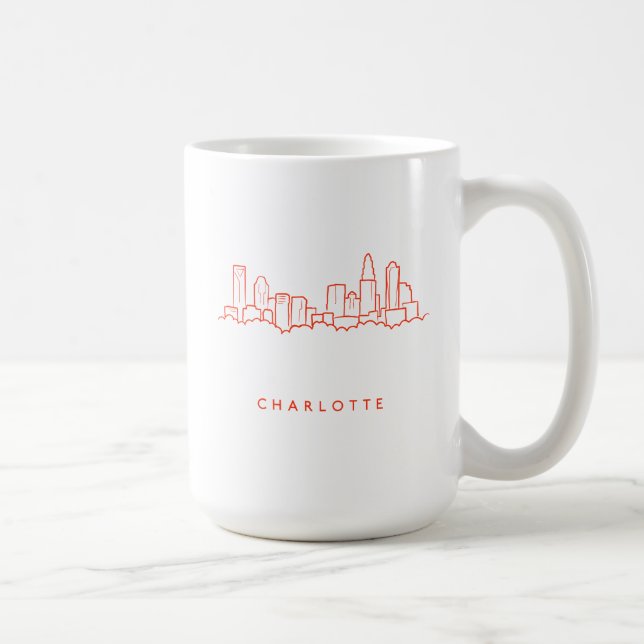Charlotte, North Carolina City Skyline Coffee Mug (Right)