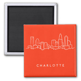Charlotte, North Carolina City Skyline Magnet