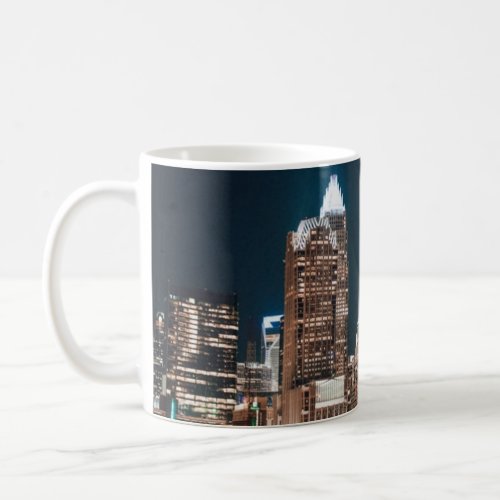 Charlotte North Carolina City Skyline Night Coffee Mug