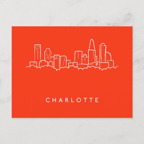 Charlotte North Carolina City Skyline Postcard