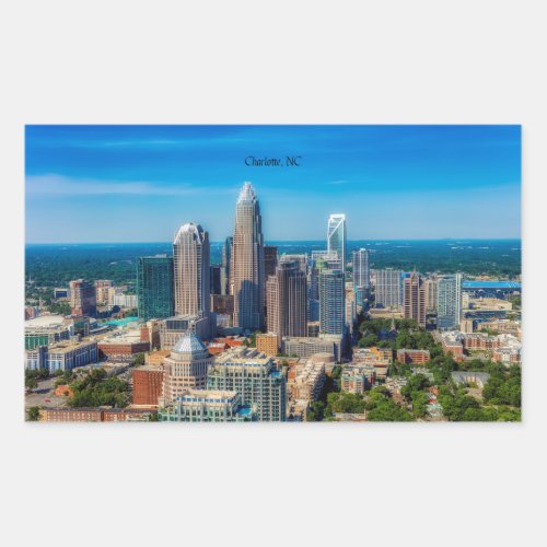 Charlotte North Carolina cityscape Rectangular Sticker