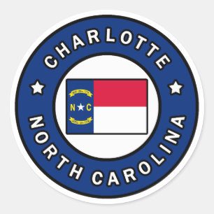 Charlotte North Carolina Classic Round Sticker
