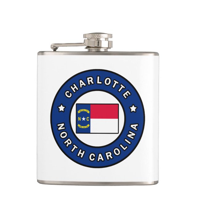 Charlotte North Carolina Flask (Front)