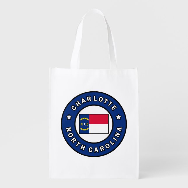 Charlotte North Carolina Grocery Bag (Front)