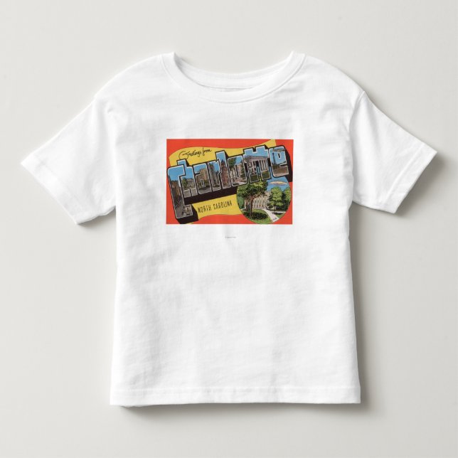 Charlotte, North Carolina - Large Letter Scenes Toddler T-shirt (Front)