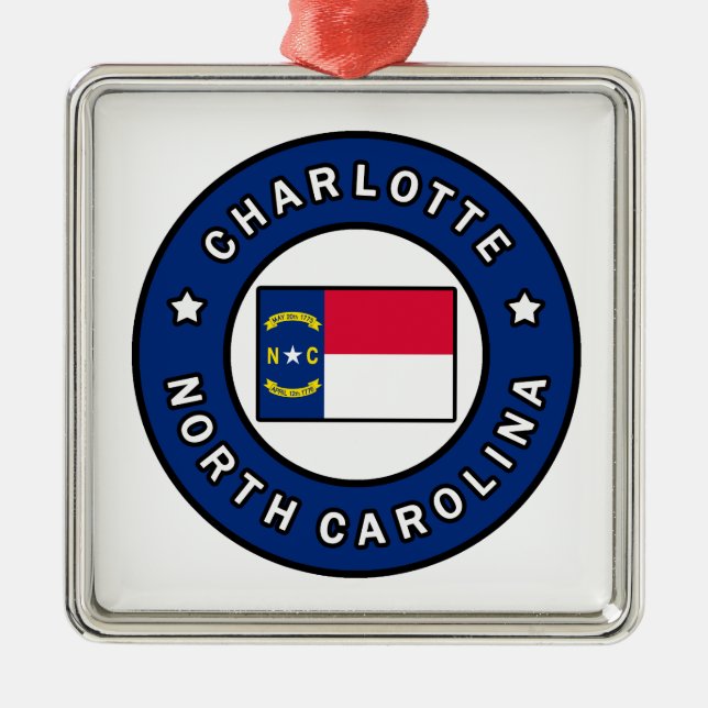 Charlotte North Carolina Metal Ornament (Front)