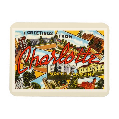 Charlotte North Carolina NC Old Vintage Postcard_ Magnet