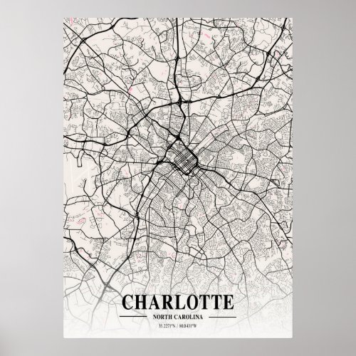 Charlotte _ North Carolina Neapolitan City Map Poster