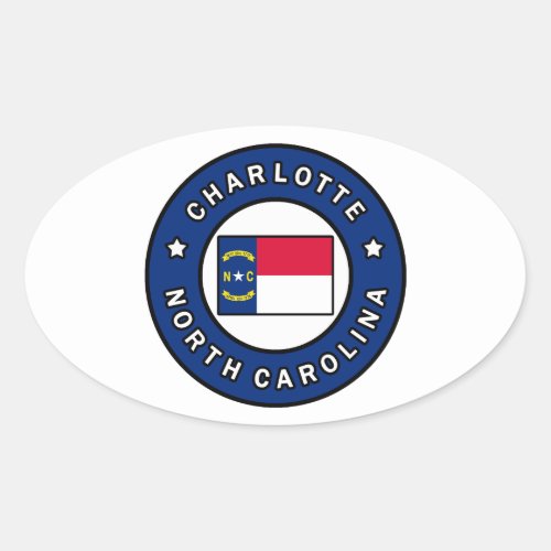 Charlotte North Carolina Oval Sticker