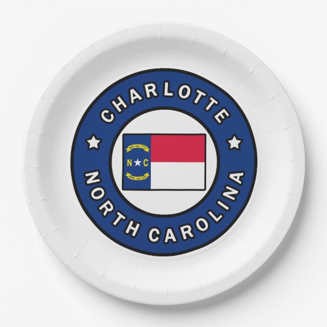 Charlotte North Carolina Paper Plates (Front)