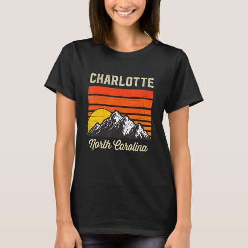 Charlotte North Carolina Retro City State Vintage  T_Shirt