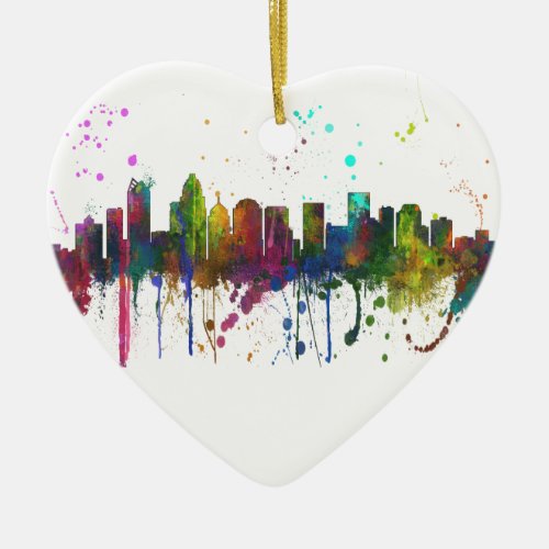 CHARLOTTE NORTH CAROLINA SKYLINE CERAMIC ORNAMENT