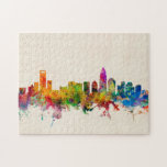 Charlotte North Carolina Skyline Cityscape Jigsaw Puzzle<br><div class="desc">Watercolor art print of the skyline of Charlotte, North Carolina, United States</div>