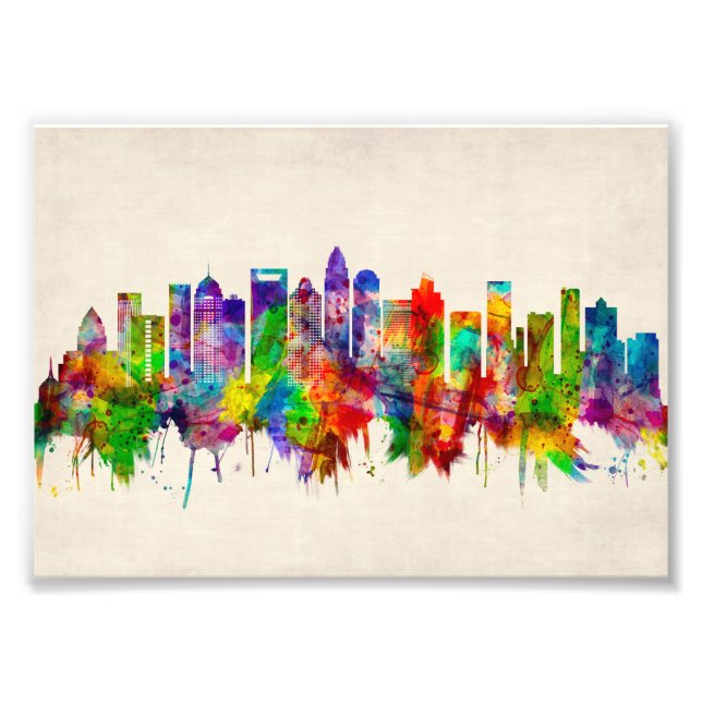 Charlotte North Carolina Skyline Photo Print (Front)
