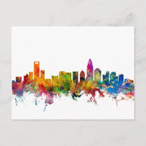 Charlotte North Carolina Skyline Postcard