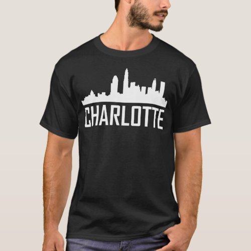 Charlotte North Carolina Skyline Silhouette T_Shirt